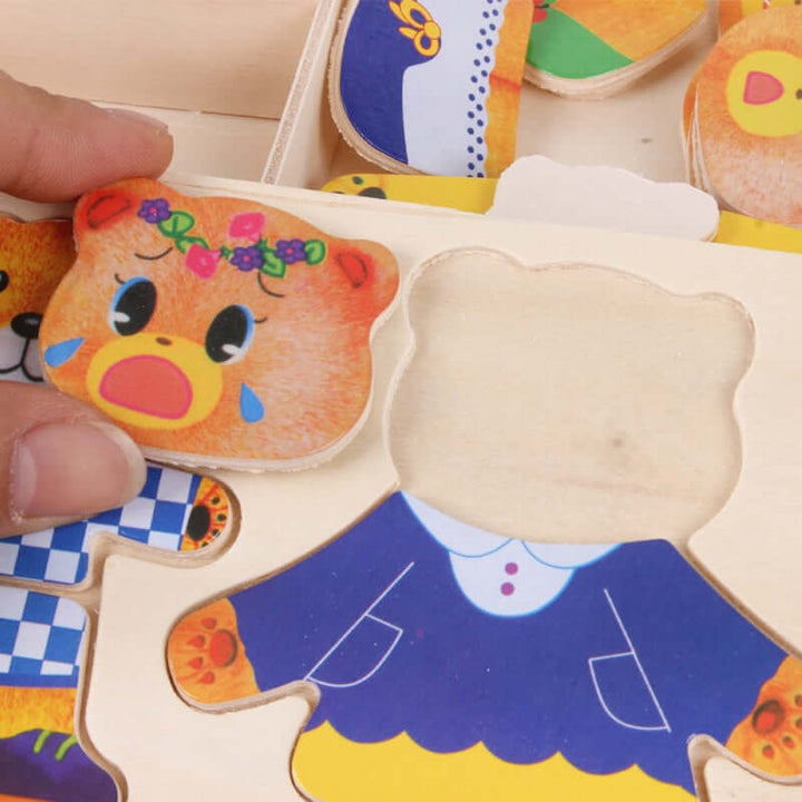 Holzpuzzle-Spielzeug für Kleinkinder - Kreatives Outfit-Spiel