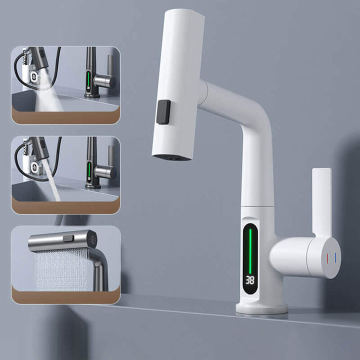 Flexibler Küchenarmatur mit LED, 360° drehbar
