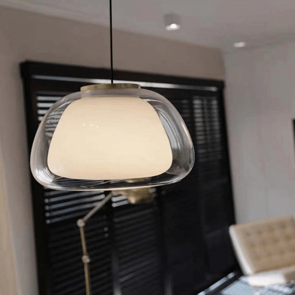 Moderne Milchglas Hängeleuchte Jelly