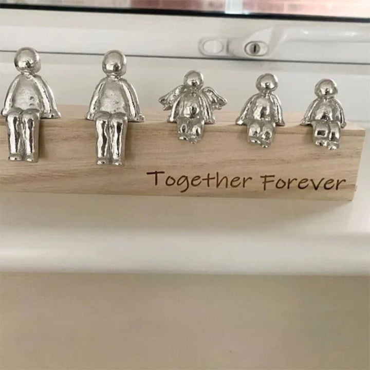 Familienskulptur Einheit Silber