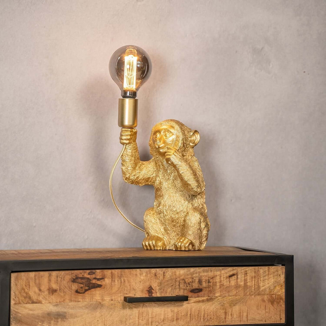 Goldene Affen Tischlampe - Luxuriöses Design