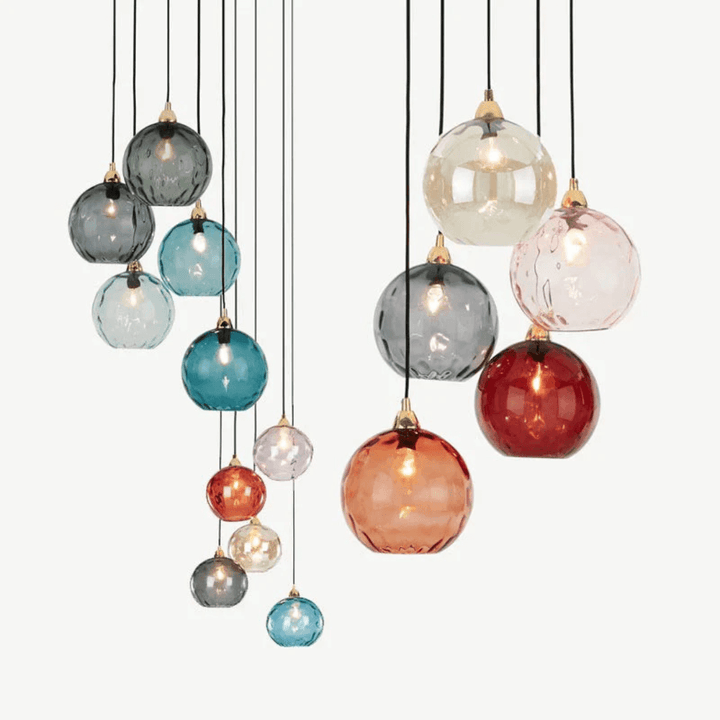 Moderne 3er Cluster Pendelleuchte Glas