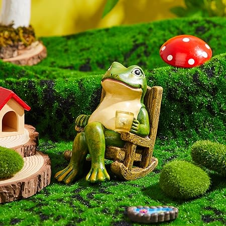 Figurine décorative de grenouille de jardin lumineuse