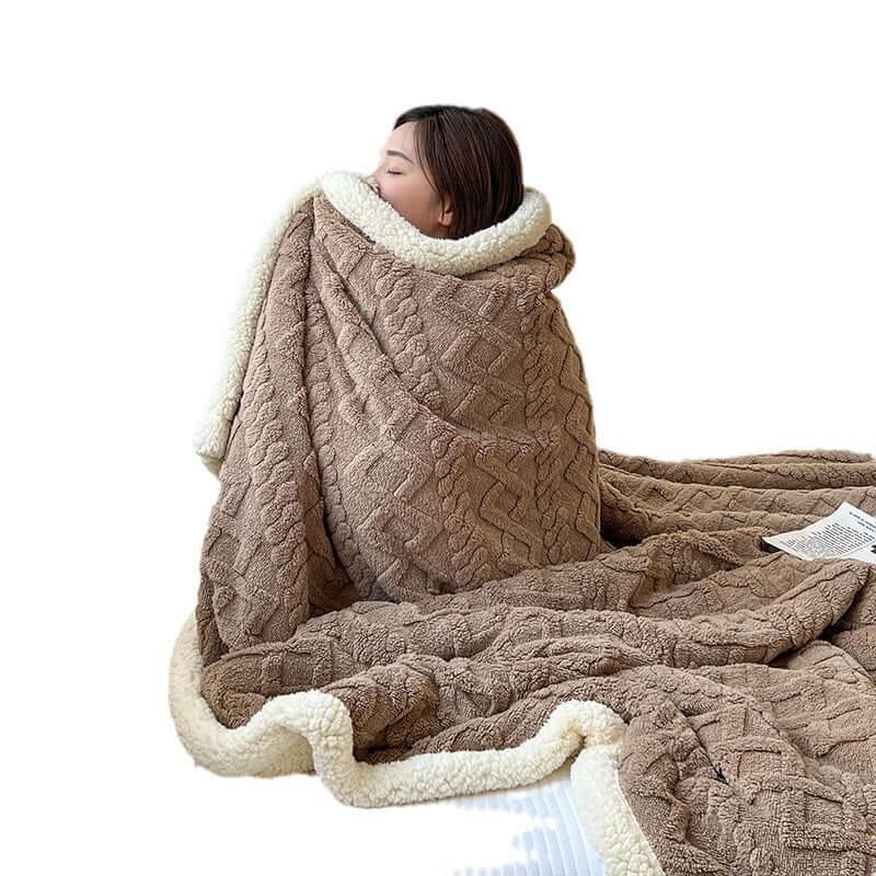 Couverture d'hiver en laine - douillette et chaude