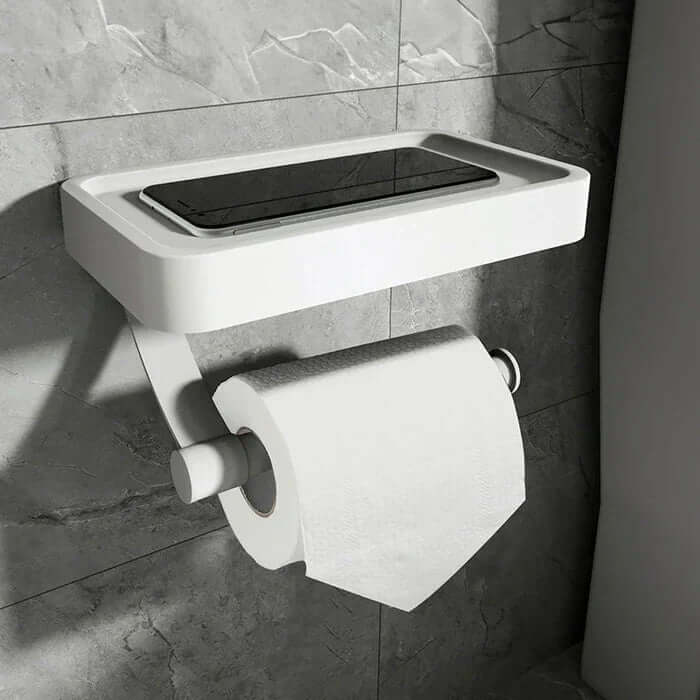 Edelstahl Toilettenpapierhalter mit Ablage