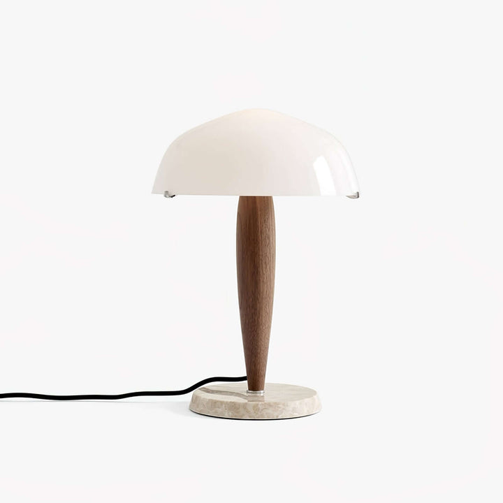 Lampe de table design avec base en noyer
