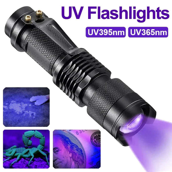 UV-Taschenlampe LED - Schwarzlichtlampe für Flecken