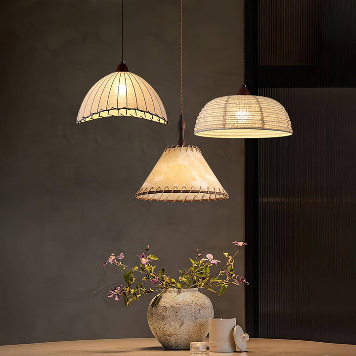Holz & Stoff Hängeleuchte