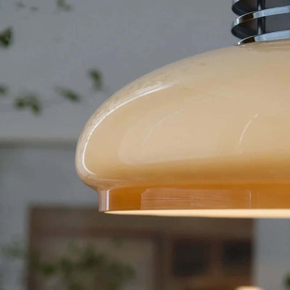 Orange Bauhaus Glas Hängeleuchte