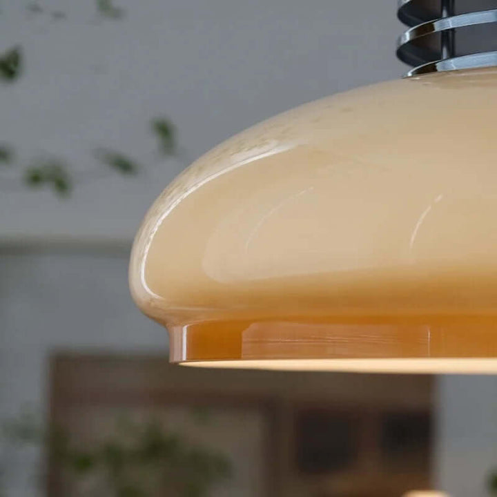 Orange Bauhaus Glas Hängeleuchte