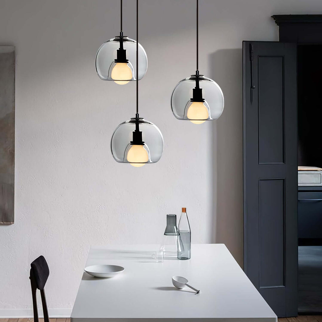 Moderne Pendelleuchte - Metall & Glas