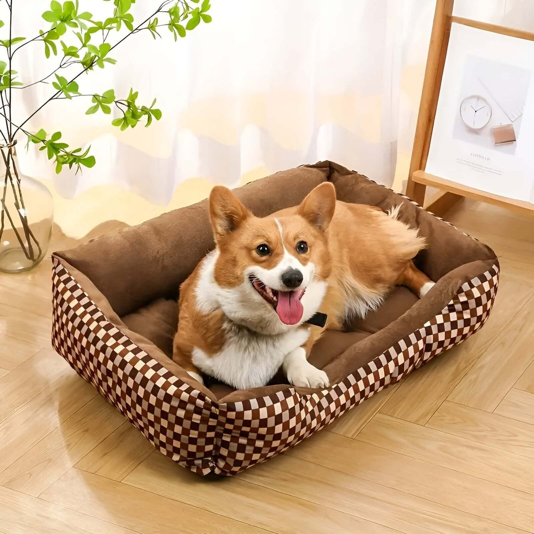 Lit orthopédique en peluche pour animaux de compagnie