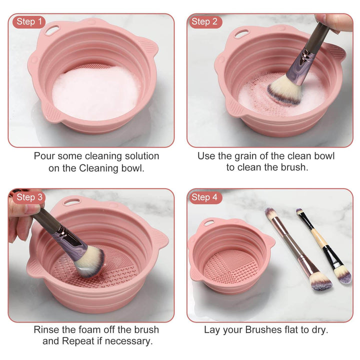 Faltbare Silikon Make-up Pinselreinigungs-Schüssel