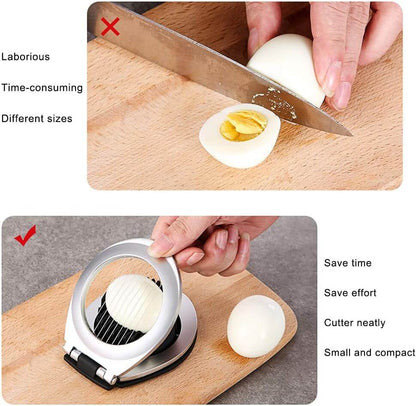 Vielseitiger 3-in-1 Eier-Schneider aus Edelstahl