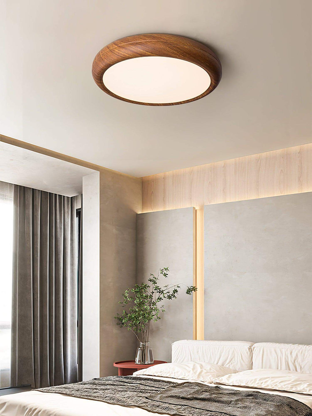 LED Deckenleuchte Holzoptik Modern Rund