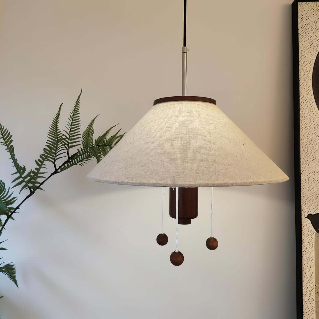 Design Hängeleuchte Oktopus, Walnuss & Weiß