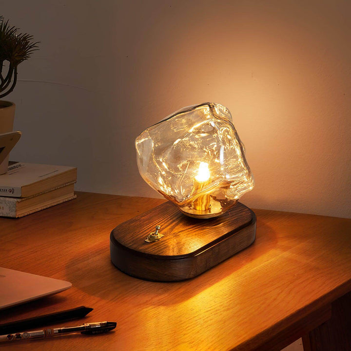 Lampe de table en verre Ice Stone Design