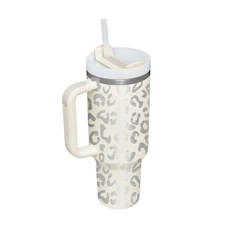Isolierbecher mit Griff & Strohhalm - Kaffeebecher & Wasserflasche
