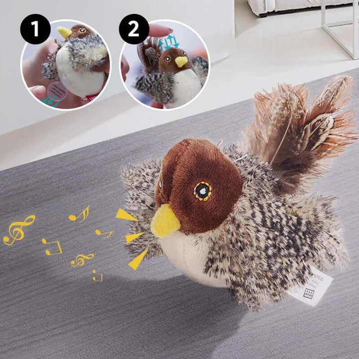 Jouet interactif pour chat oiseau avec sons