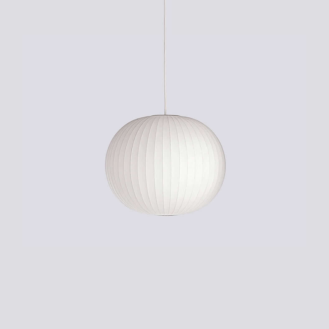 Moderne Hängelampe Weiß - Seide &Stahl