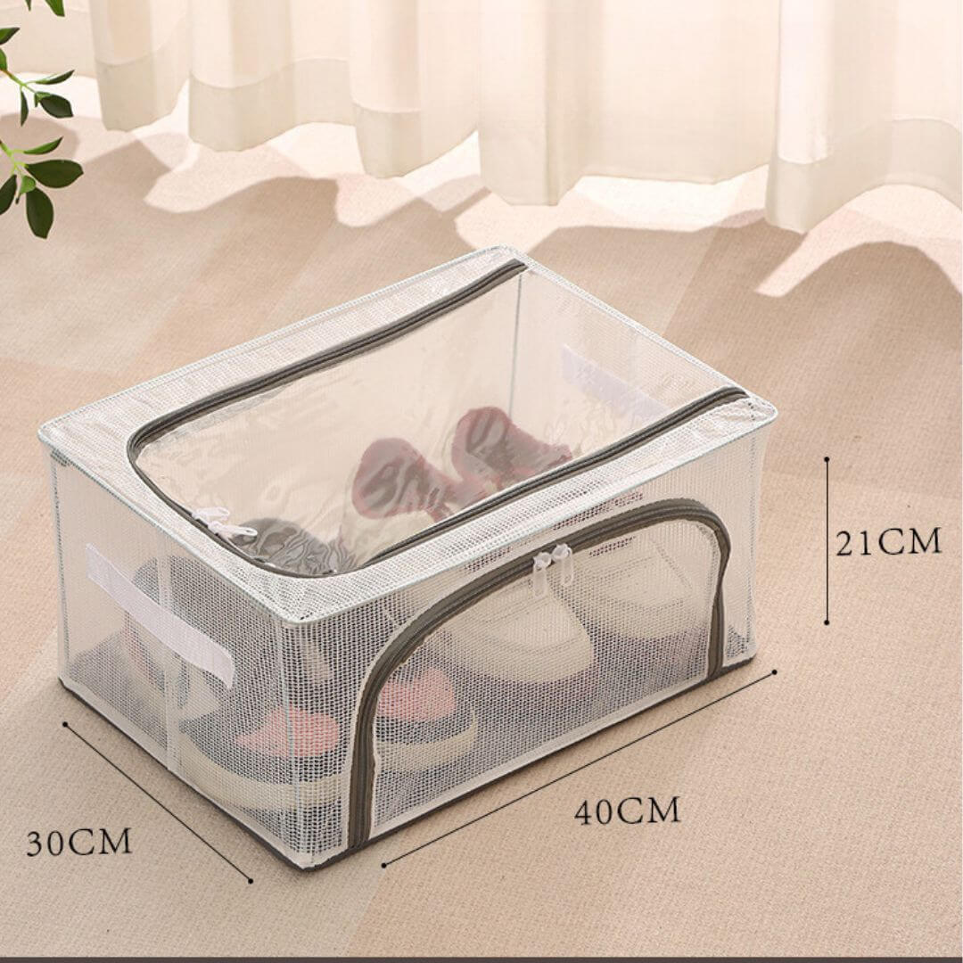 Boîte à chaussures pliable pratique - peu encombrante et bien rangée