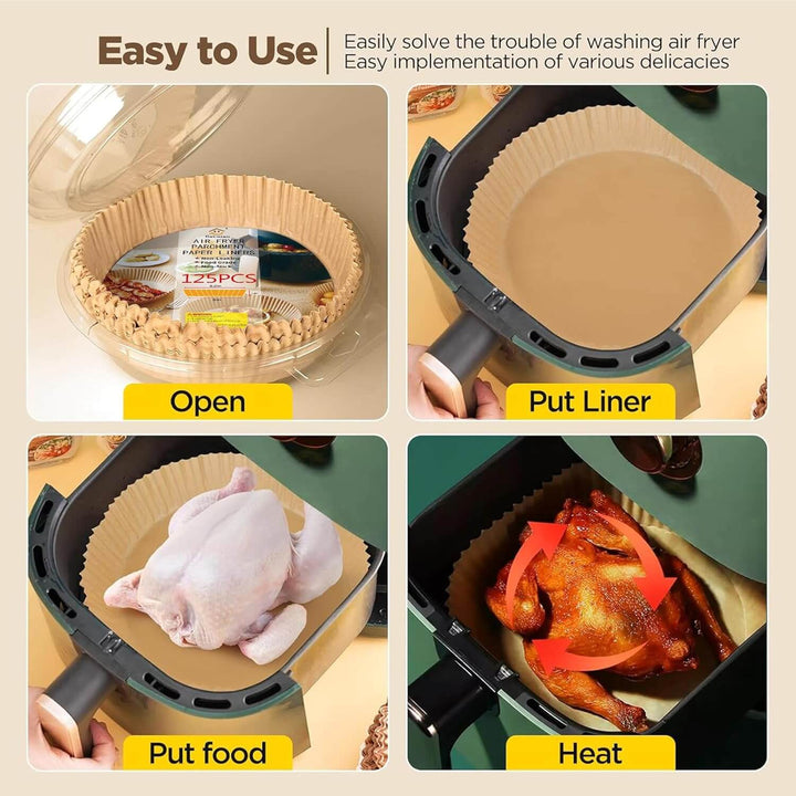 Einweg-Airfryer-Papierformen, antihaftbeschichtet