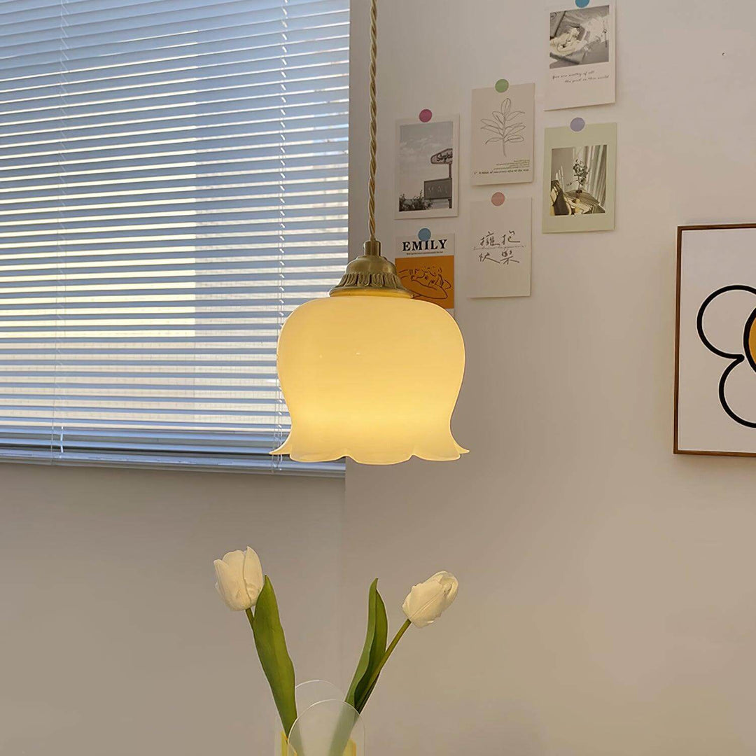 Blüten-Pendelleuchte - 14cm Durchmesser