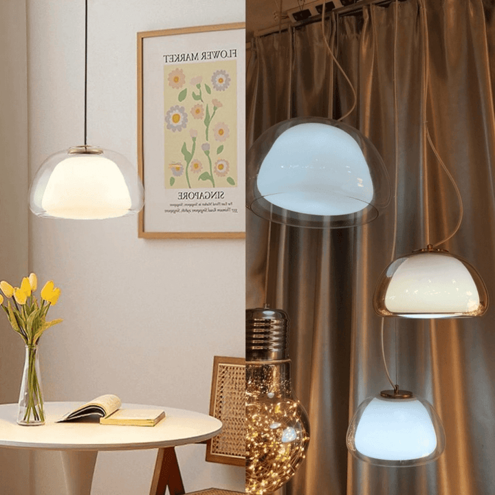 Moderne Milchglas Hängeleuchte Jelly