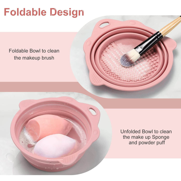 Faltbare Silikon Make-up Pinselreinigungs-Schüssel