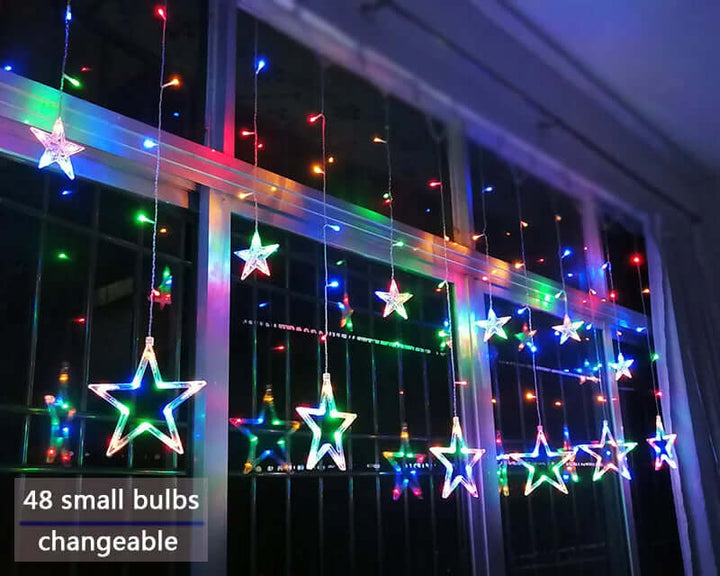 LED Sternenvorhang Lichterkette 3x3m Warmweiß