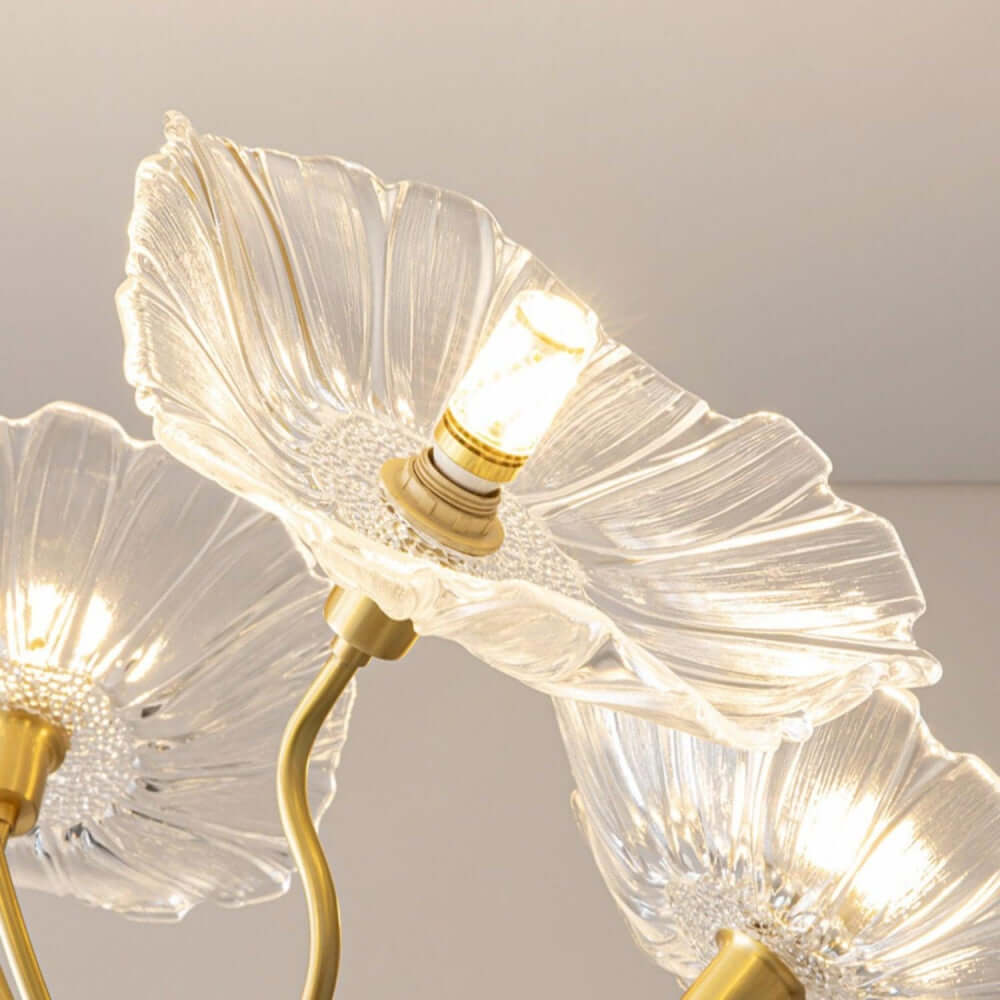 Moderner Glas-Kronleuchter Lotusblüten-Design