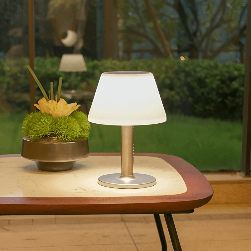Solar-Tischlampe Außen, Solarlaterne Garten