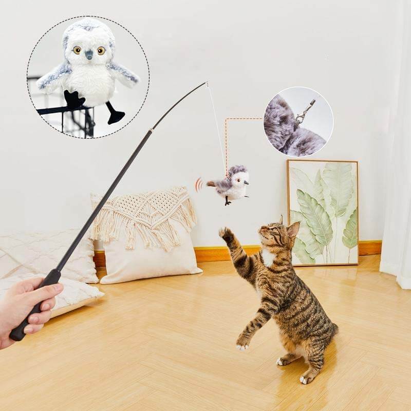 Jouet interactif pour chat oiseau avec sons