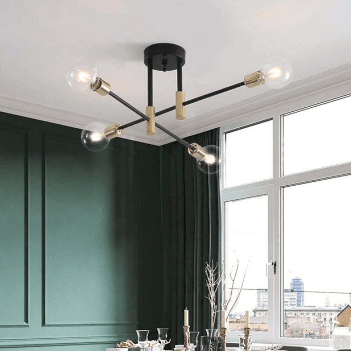 Elegante LED-Deckenleuchte Schwarz-Gold