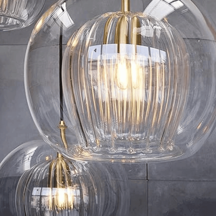 Moderne Hängeleuchte, Aluminium & Glas, LumaLite