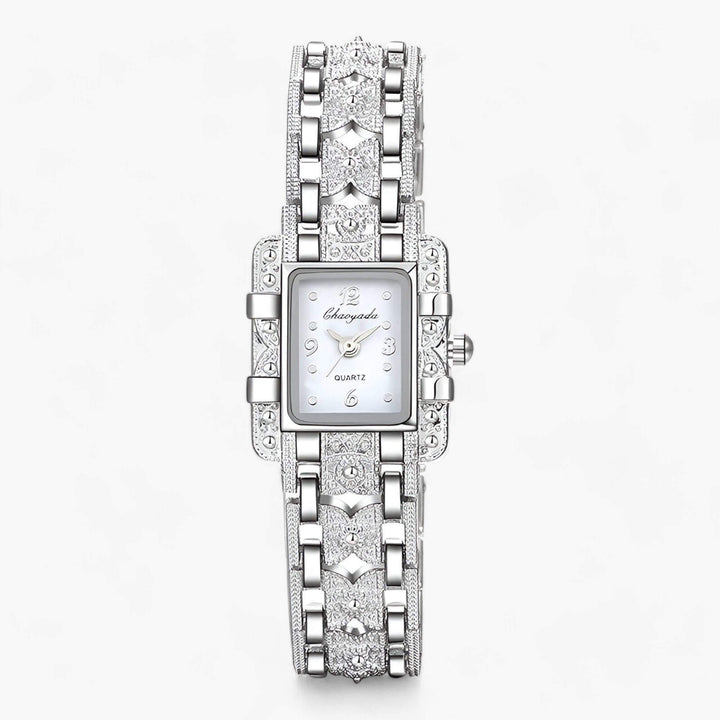 Rechteckige Damenuhr mit Kristallen - Elegantes Accessoire