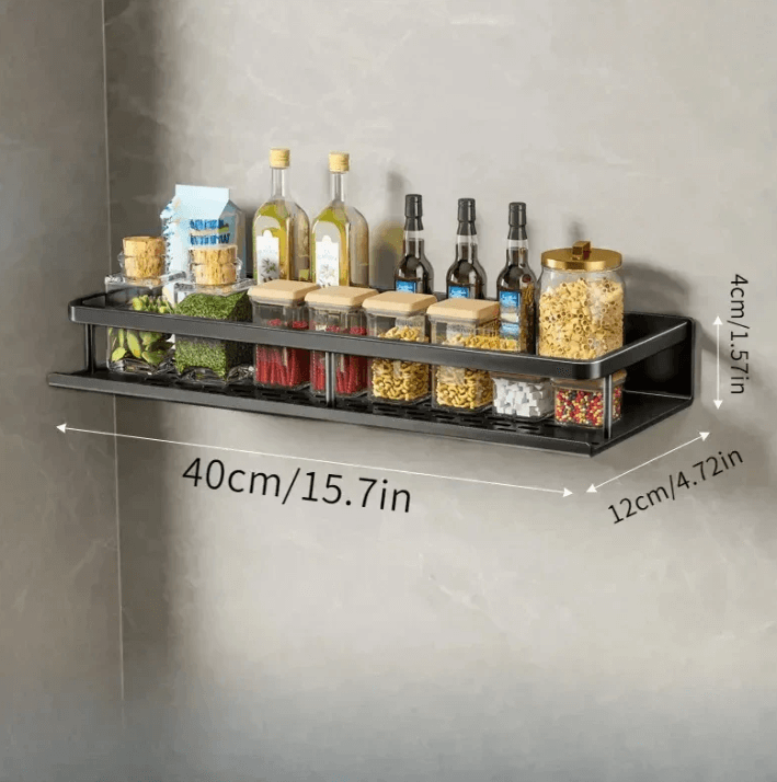 Étagère de cuisine noire - étagère murale moderne
