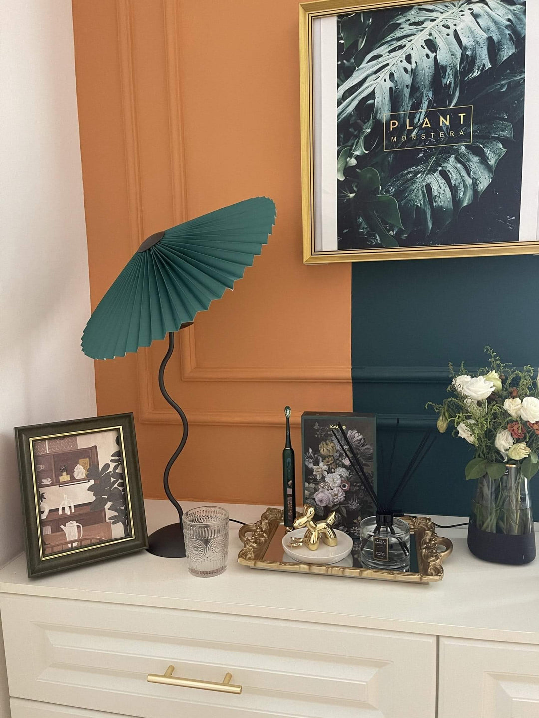 Designer Tischlampe Metall Modern Wellenförmig