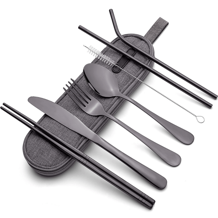 Ensemble de couverts portables en acier inoxydable - compagnon de voyage