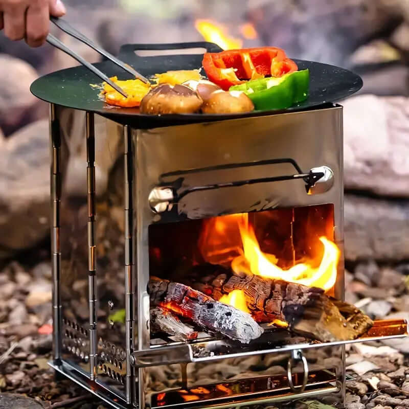 Faltbarer Campingkocher Holzofen Edelstahl