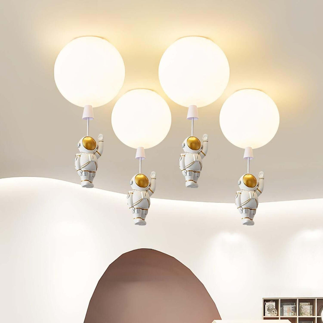 Moderne LED-Deckenleuchte "Mond & Astronauten"
