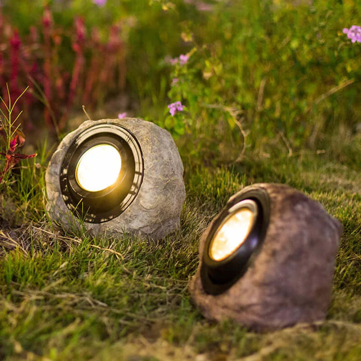 Solar Steinlampe Außen Garten, 17 x 20 cm