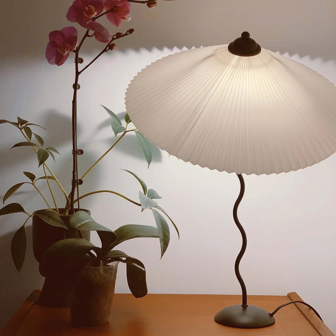 Designer Tischlampe Metall Modern Wellenförmig