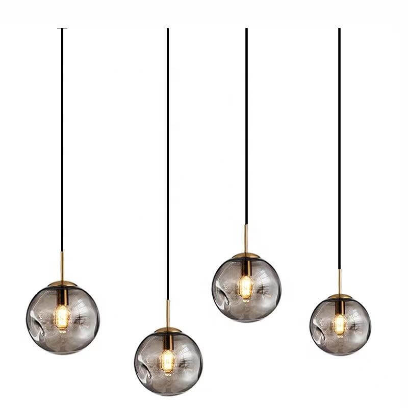 Goldene Glas-Pendelleuchte Kugelform 25cm