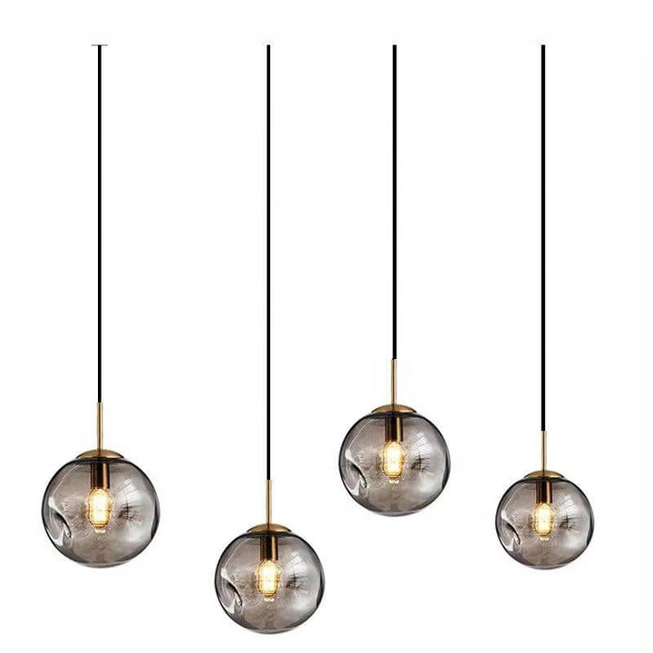 Goldene Glas-Pendelleuchte Kugelform 25cm