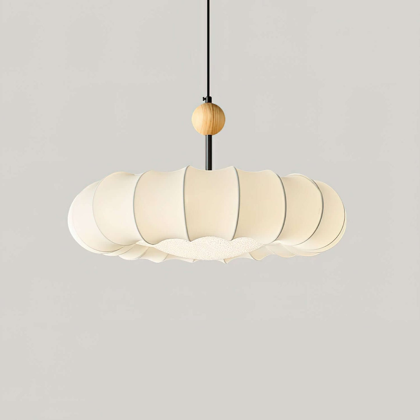 Elegante Hängeleuchte mit Stoffschirm 50cm
