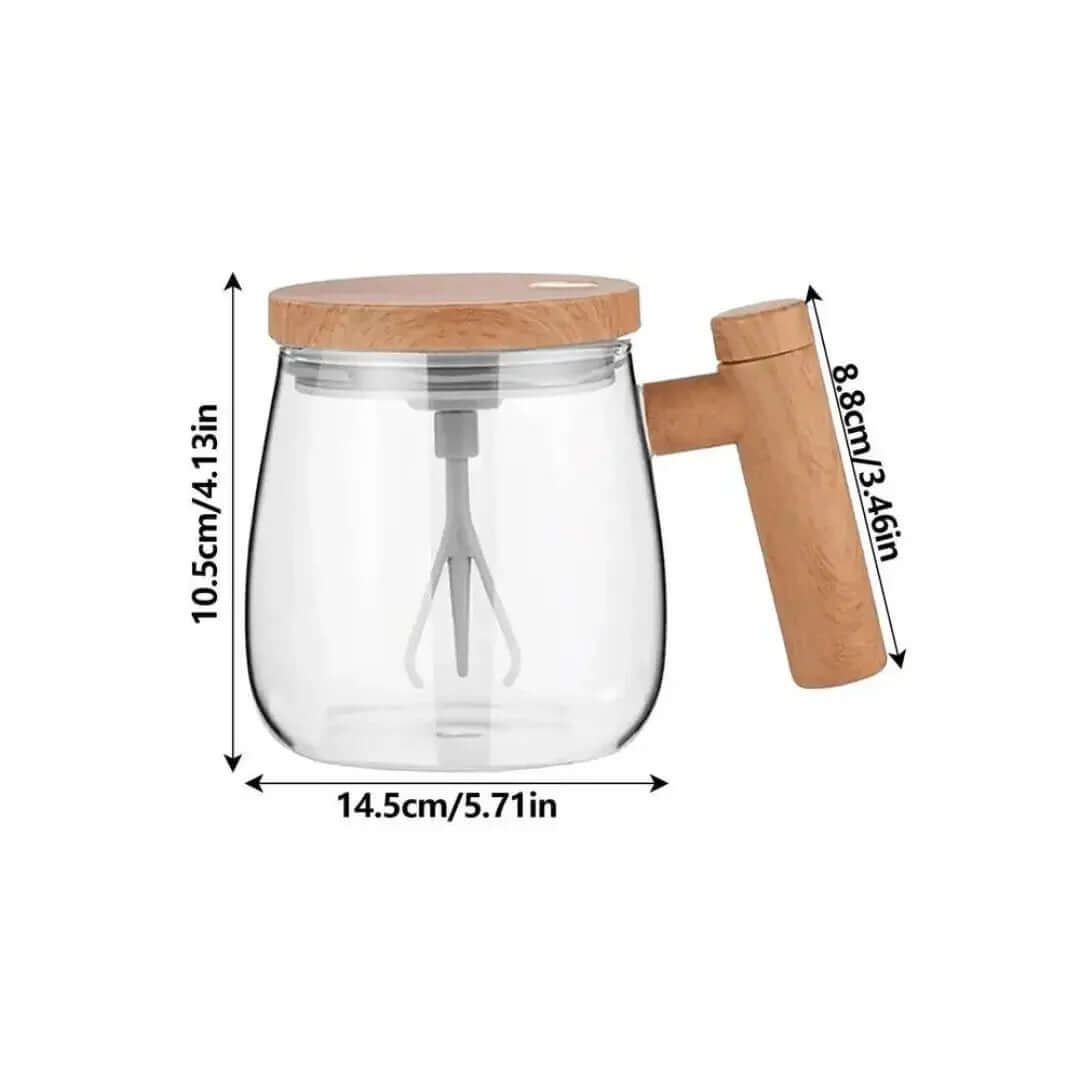 Selbstumrührende Tasse mit Holzdesign – Intelligente Kaffee