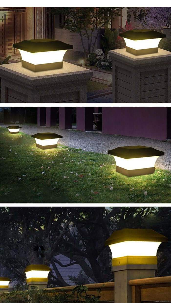 Solarbetriebene LED-Säulenleuchte Außen