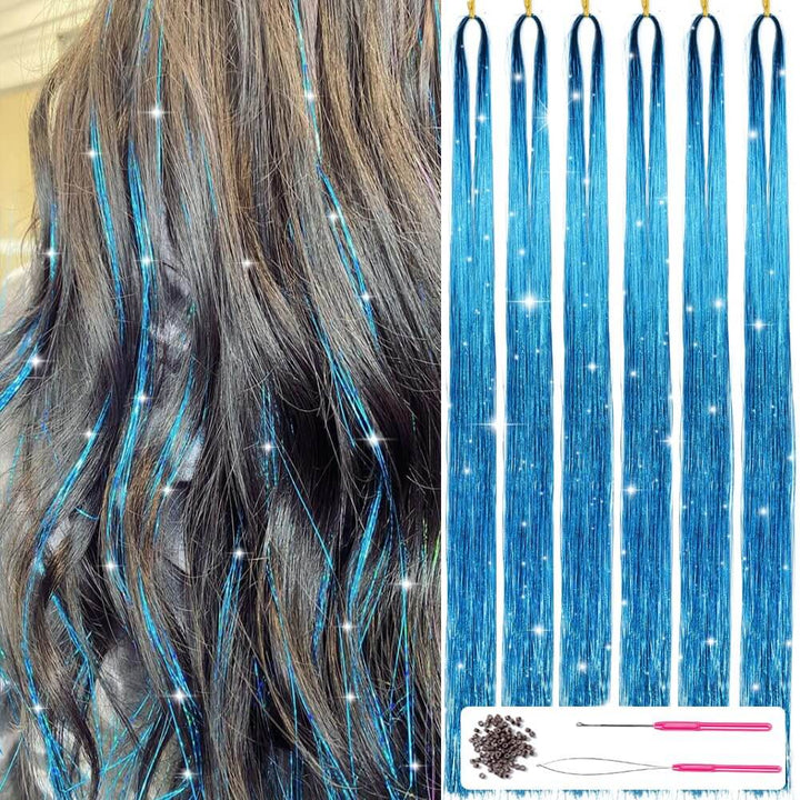 Glitzer Haar-Tinsel Set - Funkelnde Strähnen