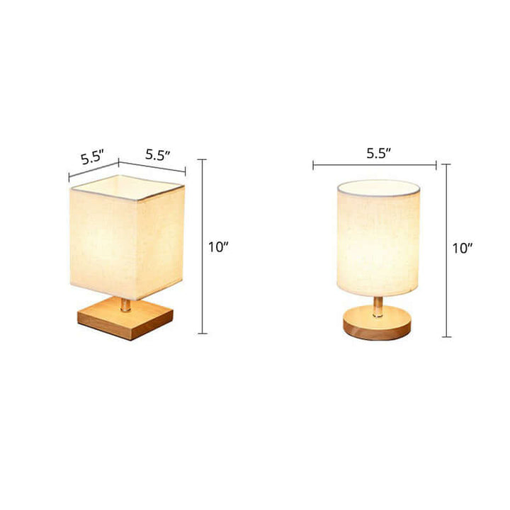 Lampe de table minimaliste en bois et lin